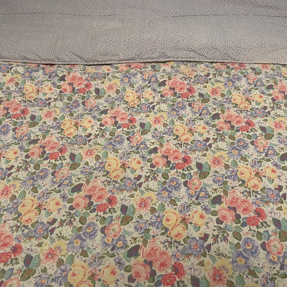 Vintage Laura Ashley Comforter KING Reversible Floral Bedding